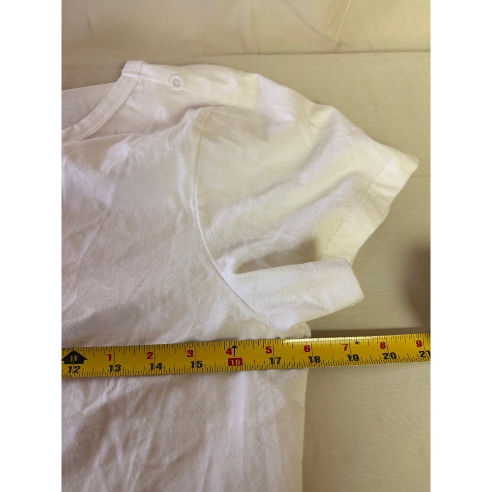 Pilcro Shoulder Button Tee Womens Medium White Short Sleeve Cotton Basics - Picture 4 of 9